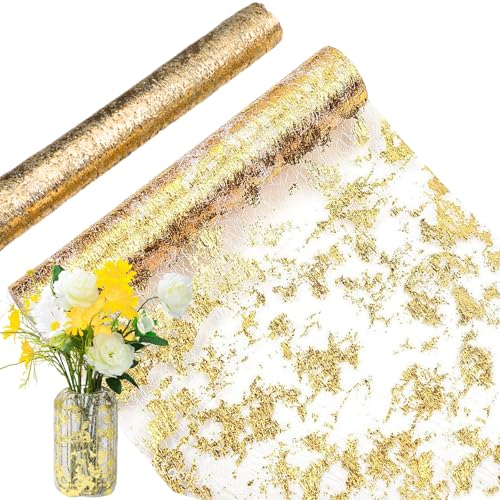 Csafyrt Gold Table Runner 2pcs 11x108 Zoll Gold Runner für Tisch exquisit Cuttable Polyester Esstischdekor für Hochzeits Babyparty Geburtstagsfeier von Csafyrt