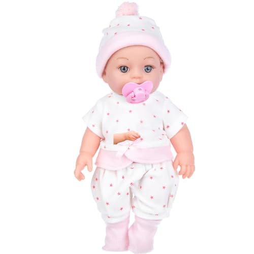 Csafyrt Mini-Babypuppen 12 süße Mini-Puppen mit einem Schnuller offenen Augen realistische Neugeborenen-Babypuppen weiche Gummi-Silikon-Babypuppen Ganzkörper Babypuppe mit Kleidung für Kinderstyle11 von Csafyrt