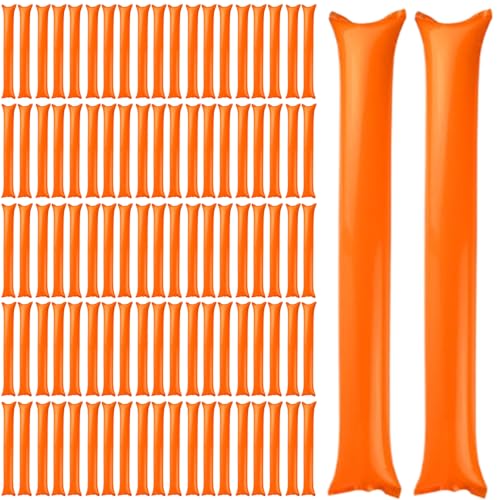 Csafyrt Thunder Sticks 100 PCs Boom Stick aufblasbare Spirit Sticks Cheerleading Plastic Boom Stick Geräuschhersteller für Sportveranstaltungen Tanz Basketball Fußball Orange von Csafyrt