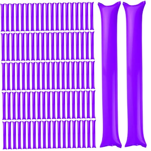 Csafyrt Thunder Sticks 100 PCs Boom Stick aufblasbare Spirit Sticks Cheerleading Plastic Boom Stick Lärmmacher für Sportveranstaltungen Tanz Basketball Fußball Purple von Csafyrt