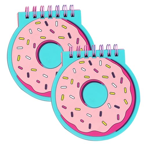 Mini Spiral Notebook 2pcs kleines Memo -Pad süßer Donut Mini -Tasche Notebook Flexible Bindungsringe Mini Notizbein PVC Cover Steno Pads Stil 2 von Csafyrt