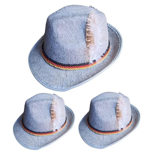 Oktoberfest Hut 3pcs gefiederter Fedora Hut weiche dekorative Oktoberfest -Hüte für Männer & Frauen Retro Oktro Oktoberfest Dekorationen für Karnevalsparty Dress -up Rollenspiel und Cosplay Style 3 von Csafyrt