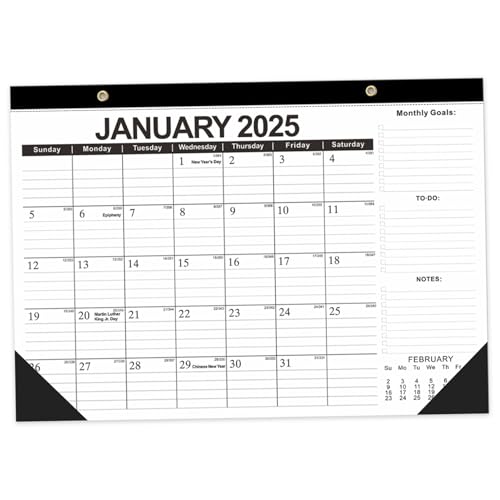 Schreibtischkalender 2025-2026 17x12 Zoll Jan. 2025-Juni 2026 Kalender 2025-2026 mit Schneideleine und Löcher 2025 Schreibtischkalender von Csafyrt