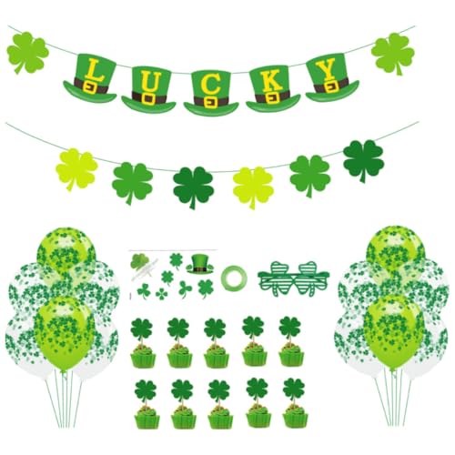 Csafyrt St. Patrick's Day Decoration Kit Willkommen Lucky Banner Shamrock Garland Ballon für Party -Accessoire von Csafyrt