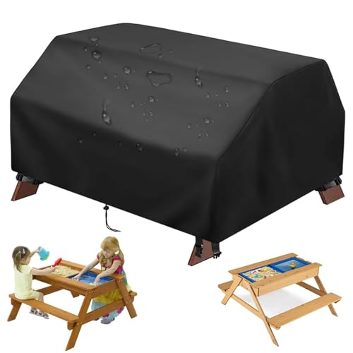 Wassertabelle Abdeckung wasserdichtes Sand & Wassertisch Abdeckung 40x40x20 '' Outdoor -Kleinkind -Picknicktischabdeckung mit Kordelkordel ＆ Beingurt Kinder -Wassertisch -Zubehör nur Abdeckung von Csafyrt