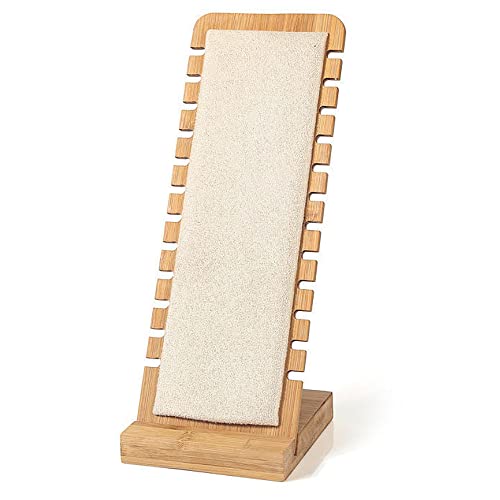 Csirnto Schmuckständer Halskette Schmuckhalter aus Holz Kettenständer Schmuckständer Jewelry Organizer Schaufenster Halter für Halsketten Anhänger Kette Armbänder, Beige von Csirnto