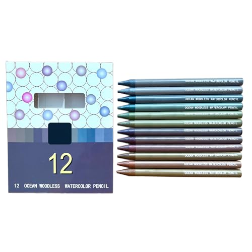 12Pcs Professionelle Aquarell Bleistift Für Künstler Kinder Wasserlösliche Woodless Farbige Bleistifte Für Färbung Malerei von Csnbfiop