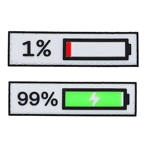 2 Stück Für Kreative Telefonbatterie 1% 99% Exquisite Kleidung Abzeichen PVC/Stickerei Patches Lustige Kleidung Appliq von Csnbfiop