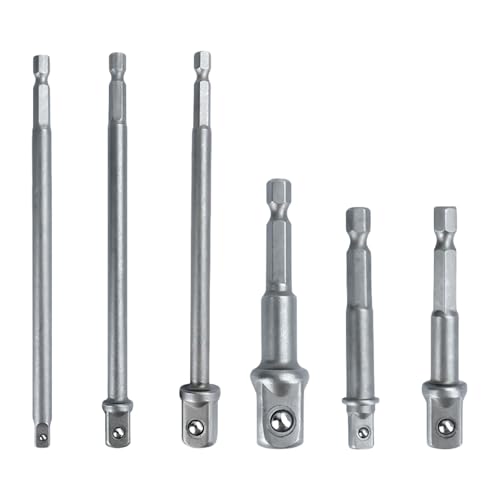 6pcs 1/4 3/8 1/2inch Sockeladapter Bohrer Bit Set Nut Treiber Stromverlängerung Auswirkungen Sechseck Shank Adapter Drills Wrench Sleeve von Csnbfiop