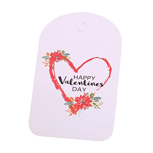 Csnbfiop 100 Stück Valentinstag Geschenke Papieranhänger Liebe Herz Blume Bär gedruckt Hänge-Etiketten für Hochzeit Party von Csnbfiop