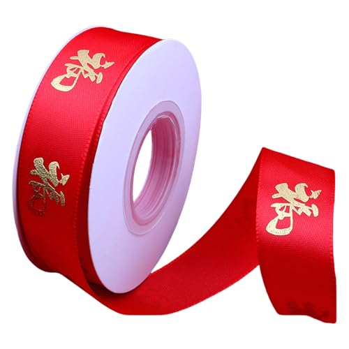 Csnbfiop 2 Rollen Chinesisches Neujahr Dekoratives Satinband Für Haarschleifen Elegantes Geschenkband Handgefertigtes Geschenkverpackungszubehör von Csnbfiop