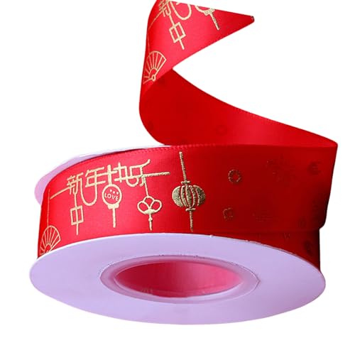 Csnbfiop 2 Rollen Chinesisches Neujahr Dekoratives Satinband Für Haarschleifen Elegantes Geschenkband Handgefertigtes Geschenkverpackungszubehör von Csnbfiop