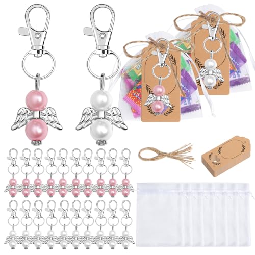 Csnbfiop 24 Pieces Elegante Flügelschlüsselkainer Schmücken Mit Organza Taschen Und Dankeskarten Für Partyversorgungen Babypartys von Csnbfiop