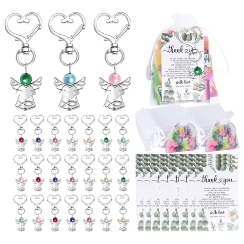 Csnbfiop 24 Stück Schlüsselbund Kits Hochzeitskommunionen Bestätigung Geschenk Herzform Wing Key Holder Für Kreatives Projekt von Csnbfiop