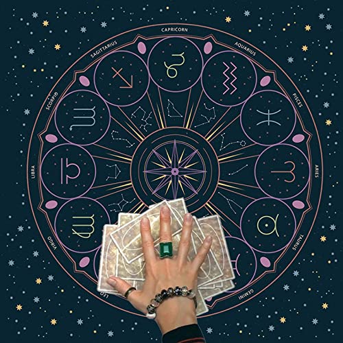 Csnbfiop Weissagungen Karten Tischdecke Wandteppich 12 Konstellationen Tarot Karte Tischdecke Astrologie Tarot Deck Tuch von Csnbfiop