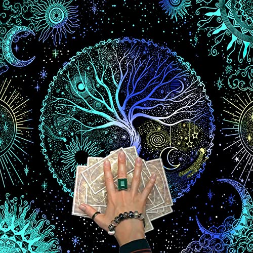 Csnbfiop Weissagungen Karten Tischdecke Wandteppich Bäume Tarot Karte Tischdecke Astrologie Tarot Deck Tuch von Csnbfiop