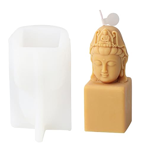 Kerzenform Buddhas Kopf Harz Dekoration Epoxidharz Aromatherapie Duftkerze Seife Silikonform von Csnbfiop