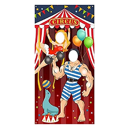 Ctwezoikmt 1 PCS Party Supplies Karneval Zirkus Party Dekoration Karneval Foto Tür Banner Hintergrund Requisiten von Ctwezoikmt