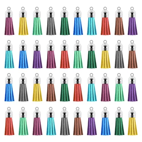 Ctwezoikmt 250 Teile/Set Schlüsselanhänger Quasten Bulk Farbige Leder Anhänger für DIY Schlüsselanhänger und Handwerk von Ctwezoikmt