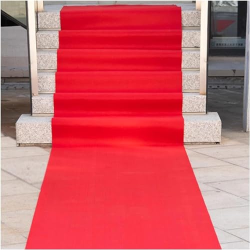 ZCX Hochzeit Gang Läufer Gangläufer for Hochzeiten, rutschfeste rollbare Veranstaltungsortdekoration for den Innenbereich, zuschneidbarer Einweg-Teppich for Empfangsöffnungen im Freien(Red-3mm,1x50m) von CucCe