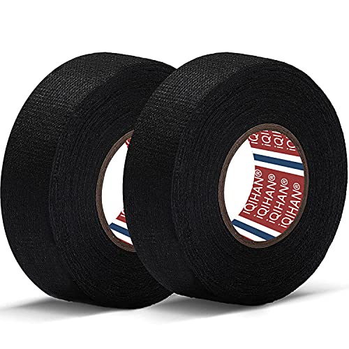 Gewebeband - 2 Rollen klebeband für Kfz Motorrad Auto Kabelbaum Filzband Reparatur Geräuschdämpfung Kabelweben Band - 19 mm x 15 m Hitzebeständiges Isolierband für Auto Kabel Befestigt Schwarz von Cuckyzirl