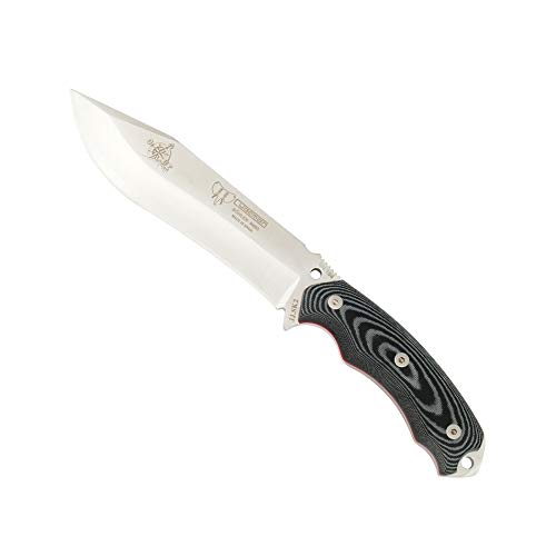 Cudeman 125-MC JJSK2 Messer + Komplettes Survival Kit Böhler N-695 Stahlklinge von 15,5 cm, schwarzer 11,5 cm Micarta Griff für Jagd, Überleben und Busch + Flaschenhalter von Cudeman