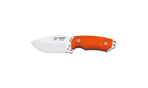 Cudeman Messer 115-J Mini Boina Verde Böhler Stahlklinge N-695 von 9 cm, G-10 Griff orange 10 cm für Jagd, Angeln, Überleben und Bushcraft + Flaschenhalter von Cudeman