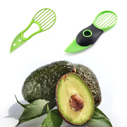 CuiCanfla Avocado-Schneider, Schäler und Öffner, 3-in-1, 2 Stück Avocado-Fruchtfleischtrenner, zum Schälen und Entbeinen, Grün von CuiCanfla