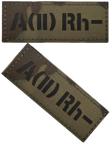 2 Pack Camouflage Blood Type Camouflage A - Patch mit Klettverschluss auf der Rückseite Abzeichen Taktische Moral Militär Abzeichen (Tarnung A-) von Cuiopbio