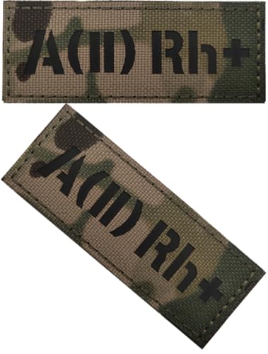 2 Stück Camouflage Bluttyp Camouflage A+ Patch mit Klettverschluss Rückseite Abzeichen Taktische Moral Militär Abzeichen (Tarnung A +) von Cuiopbio