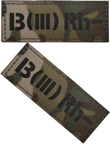 2 Stück Camouflage Bluttyp Camouflage B - Patch mit Klettverschluss auf der Rückseite, taktische Moralabzeichen (Tarnung B-) von Cuiopbio