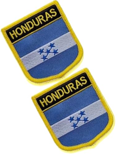 Aufnäher mit einzelner Flagge, bestickt, Honduras, taktische Moral-Applikation, zum Aufbügeln oder Aufnähen, 2 Stück (Honduras) von Cuiopbio