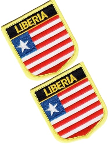 Aufnäher mit einzelner Flagge, bestickt, Liberia, taktische Moralapplikation, zum Aufbügeln oder Aufnähen, 2 Stück (Liberia) von Cuiopbio