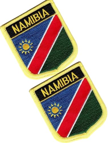 Aufnäher mit einzelner Flagge, bestickt, Namibia, taktische Moral-Applikation, zum Aufbügeln oder Aufnähen, 2 Stück (Namibia) von Cuiopbio