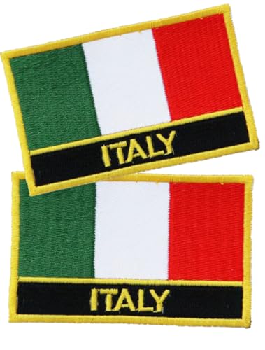 Aufnäher mit italienischer Flagge, bestickt, taktisch, Militär, Moral, Klettverschluss, 2 Stück (Italien) von Cuiopbio