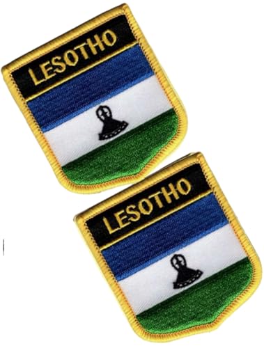 Bestickte Aufnäher Lesotho mit einzelner Flagge, taktische Moral-Applikation, zum Aufbügeln oder Aufnähen, 2 Stück (Lesotho) von Cuiopbio