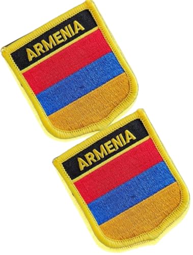 Bestickte Aufnäher mit einzelner Flagge, Armenien, taktische Moral-Applikation, zum Aufbügeln oder Aufnähen, 2 Stück (Armenien) von Cuiopbio