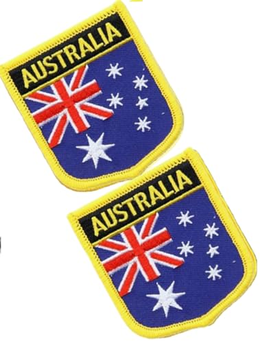 Bestickte Aufnäher mit einzelner Flagge, Australien, taktische Moral-Applikation, zum Aufbügeln oder Aufnähen, 2 Stück (Australien) von Cuiopbio