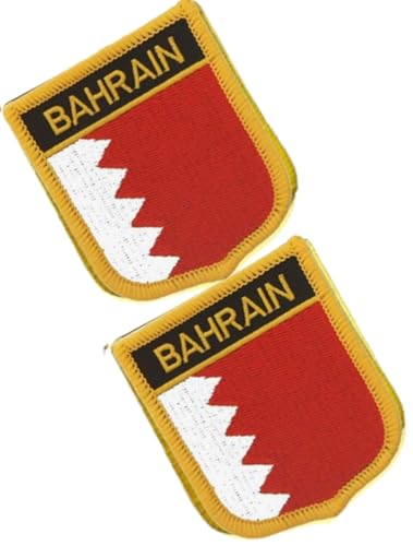 Bestickte Aufnäher mit einzelner Flagge, Bahrain, taktische Moral-Applikation, zum Aufbügeln oder Aufnähen, 2 Stück (Bahrain) von Cuiopbio