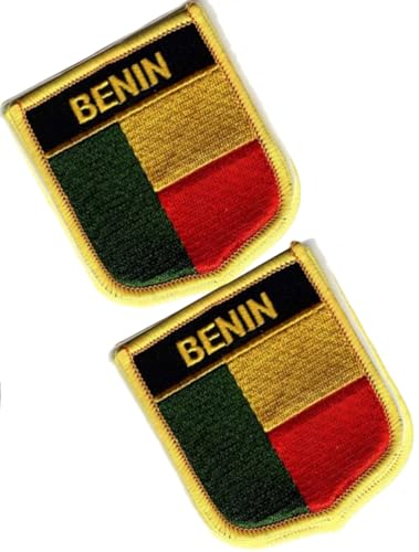 Bestickte Aufnäher mit einzelner Flagge, Benin, taktische Moral-Applikation, zum Aufbügeln oder Aufnähen, 2 Stück (Benin) von Cuiopbio