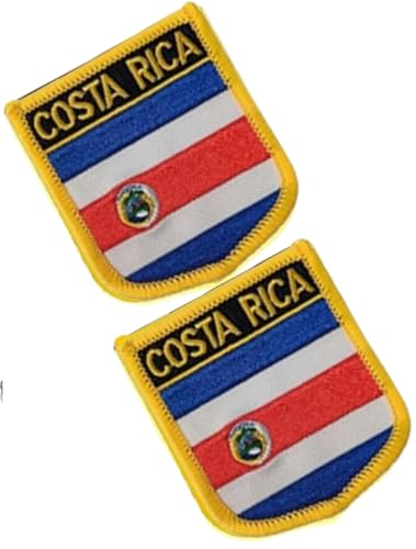 Bestickte Aufnäher mit einzelner Flagge, Costa Rica, taktische Moral-Applikation, zum Aufbügeln oder Aufnähen, 2 Stück (Costa Rica) von Cuiopbio