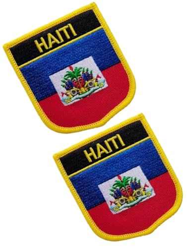 Bestickte Aufnäher mit einzelner Flagge, Haiti, taktische Moral-Applikation, zum Aufbügeln oder Aufnähen, 2 Stück (Haiti) von Cuiopbio