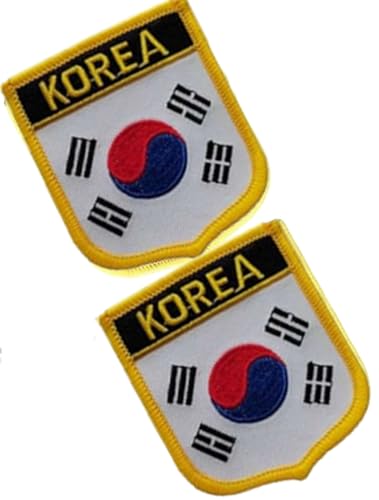 Bestickte Aufnäher mit einzelner Flagge, Korea, taktische Moral-Applikation, zum Aufbügeln oder Aufnähen, 2 Stück (Korea) von Cuiopbio