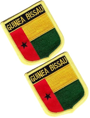 Bestickte Aufnäher mit einzelner Flagge, Motiv: Guinea Bissau, taktische Moral-Applikation, zum Aufbügeln oder Aufnähen, 2 Stück (Guinea Bissau) von Cuiopbio