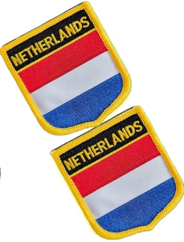 Bestickte Aufnäher mit einzelner Flagge, Niederlande, taktische Moral-Applikation, zum Aufbügeln oder Aufnähen, 2 Stück (Niederlande) von Cuiopbio