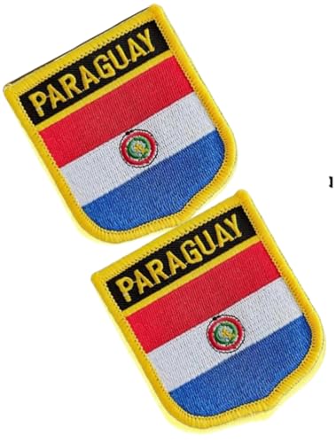 Bestickte Aufnäher mit einzelner Flagge, Paraguay, taktische Moral-Applikation, zum Aufbügeln oder Aufnähen, 2 Stück (Paraguay) von Cuiopbio