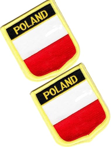 Bestickte Aufnäher mit einzelner Flagge, Polen, taktische Moral-Applikation, zum Aufbügeln oder Aufnähen, 2 Stück (Polen) von Cuiopbio