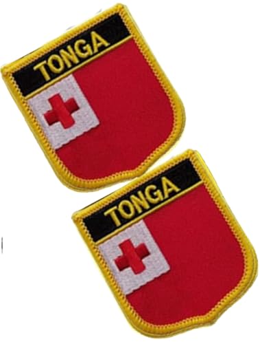 Bestickte Aufnäher mit einzelner Flagge, Tonga, taktische Moral-Applikation, zum Aufbügeln oder Aufnähen, 2 Stück (Tonga) von Cuiopbio