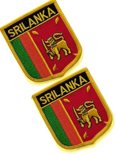 Bestickte Aufnäher mit einzelner Flagge, taktische Moral-Applikation, zum Aufbügeln oder Aufnähen, 2 Stück (Srilanka) von Cuiopbio