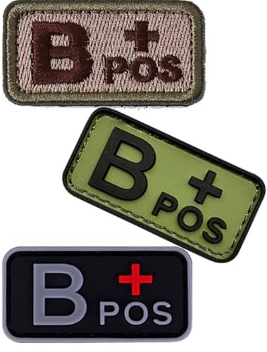 Blutgruppen-Patch-Set, 3D-PVC + bestickte Blutgruppe Klett-Patches A+ B+ AB+ O+ Positive Gummi-Faste. Entdecken Sie Ihre Blutgruppe einfach mit diesem Patchner (Grün B+) (2PVC + 1 Stickerei Grün B+) von Cuiopbio